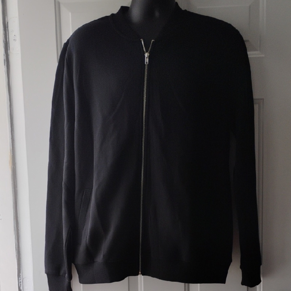 New ASOS Black Zip-Up Sweater Jacket